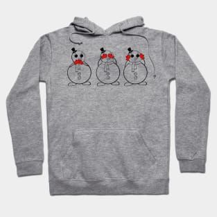 Three wise snowmen (black) Hoodie